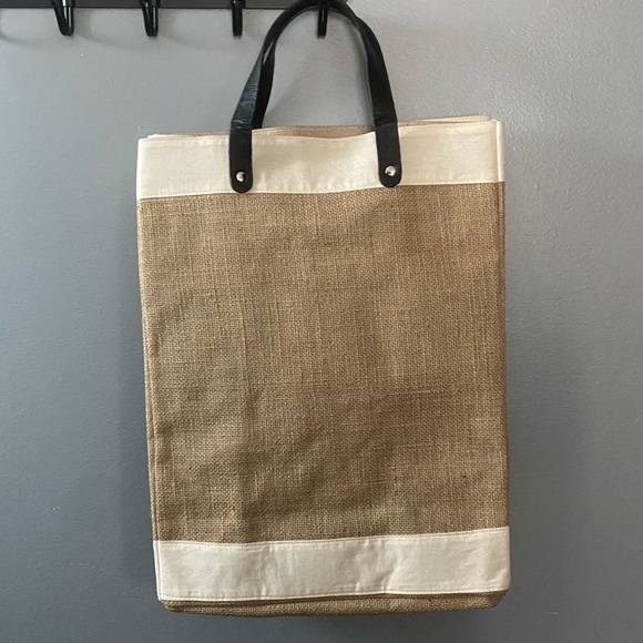 NWOT All’asta Burlap and Canvas Farmer’s Market Bag - Picture 3 of 6